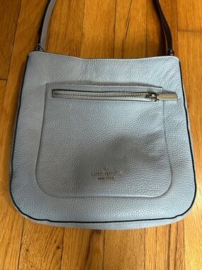 kate spade Pale Blue Pebbled Leather Crossbody Bag *Well Worn*